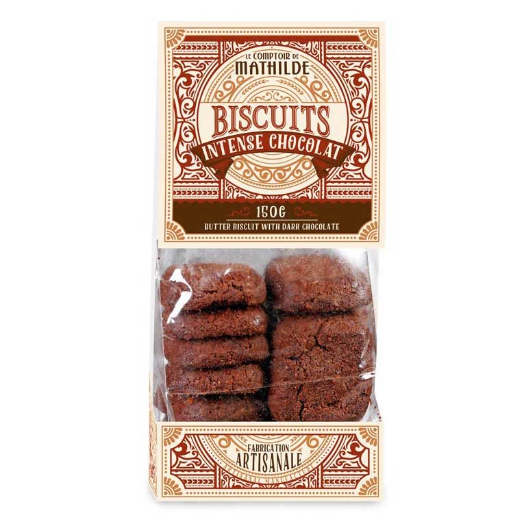 Mathilde Butter Biscuits with Dark Chocolate, 5.29oz (150g)