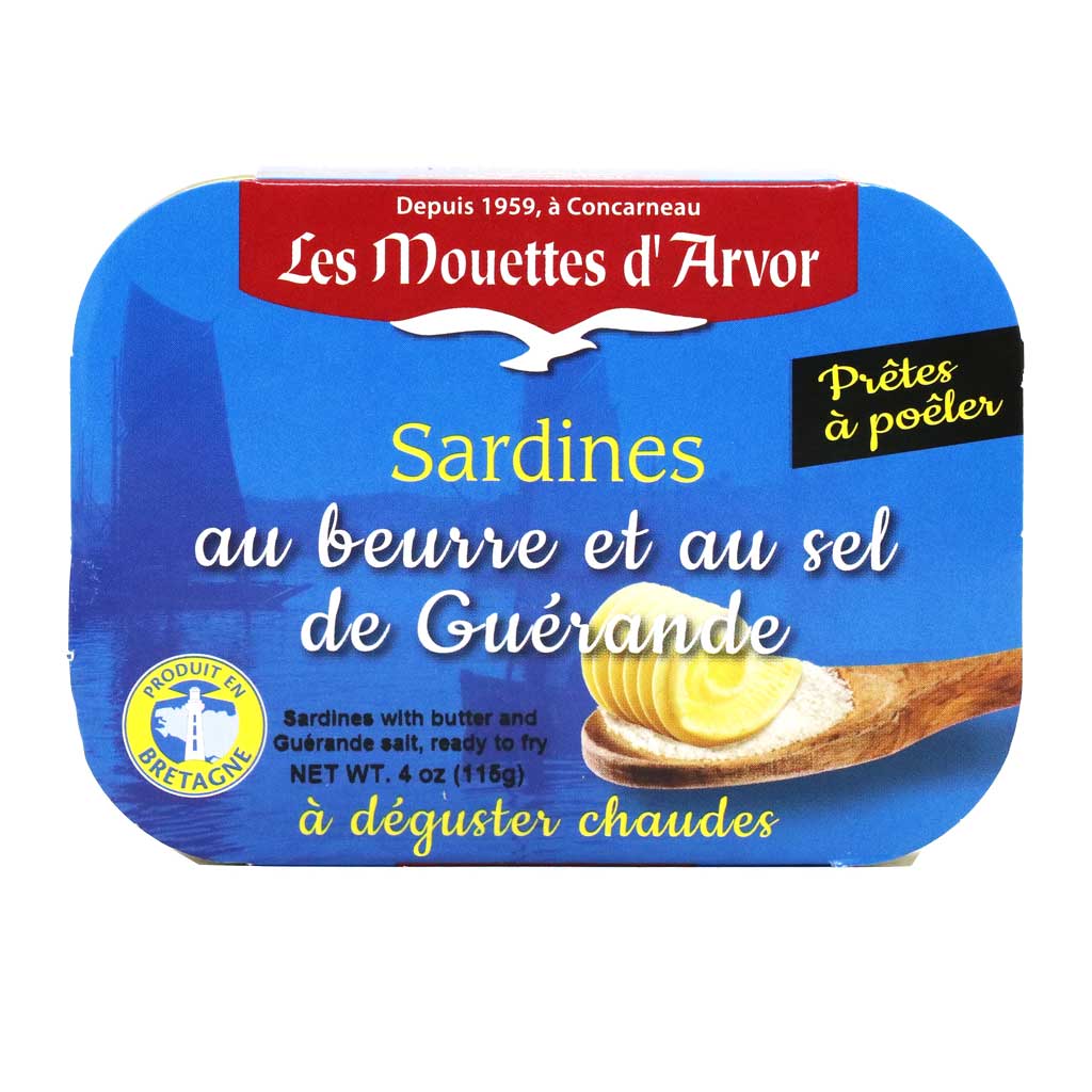 Mouettes d'Arvor Sardines In Butter With Seasalt From Guerande 115g