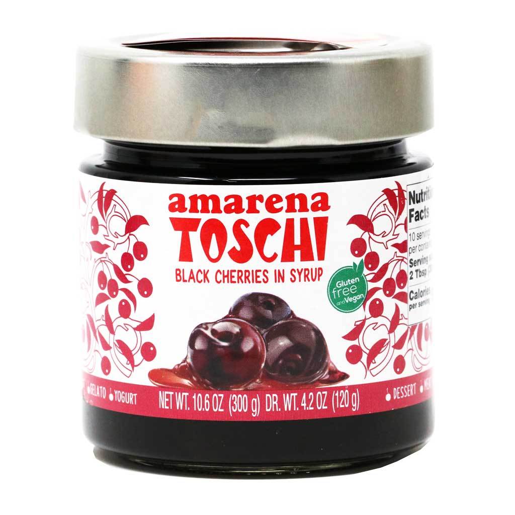 Toschi - Cherries, Amarena in Heavy Syrup, 10.6oz Jar