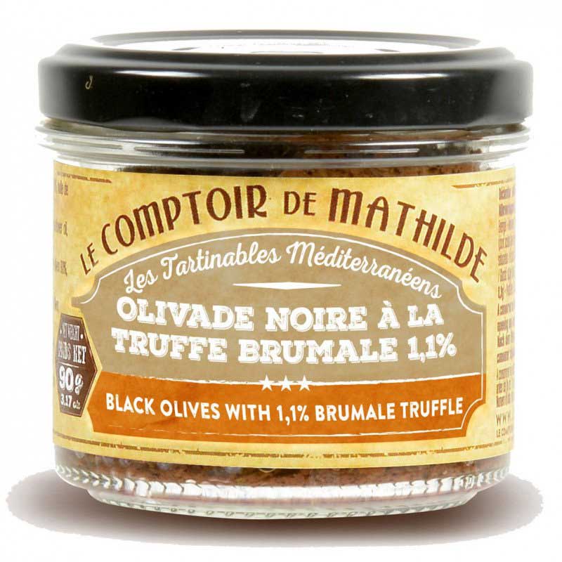 Mathilde Black Olives with 1% Brumale Truffle, 3.17oz (90g)