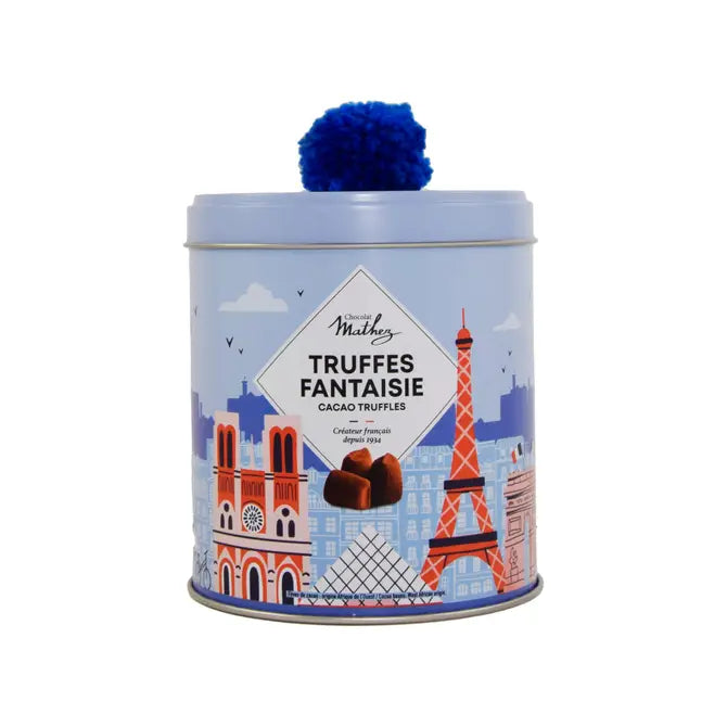 Mathez - Cocoa Powdered Truffles (with Pom Pom), 250g (8.8oz) Tin