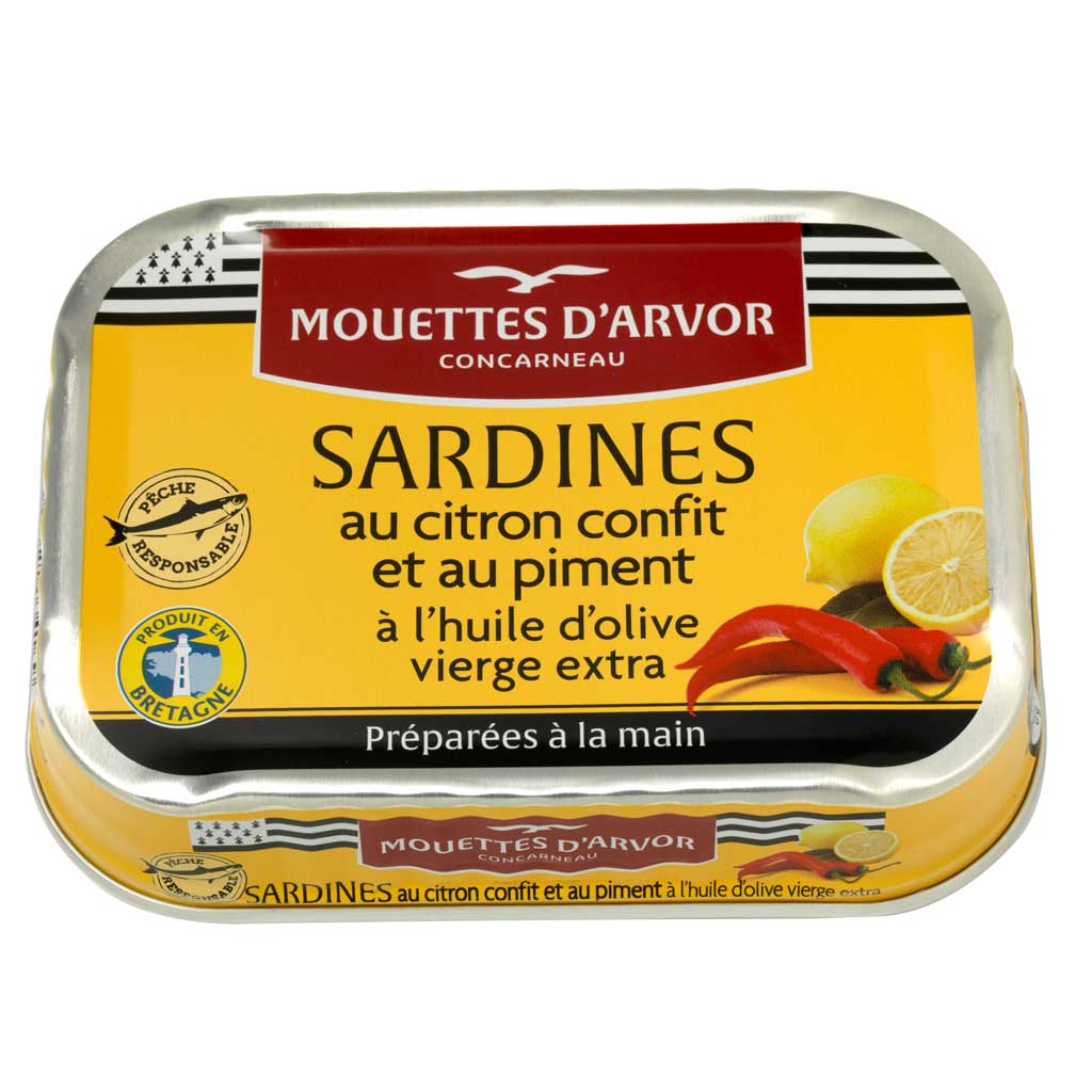 Mouettes d'Arvor - Sardines w/ Lemon Confit and Hot Chili Pepper 115g