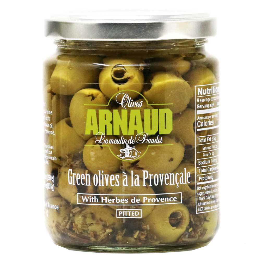 Arnaud - Pitted Green Olives w/ Herbs of Provence, 9.2oz