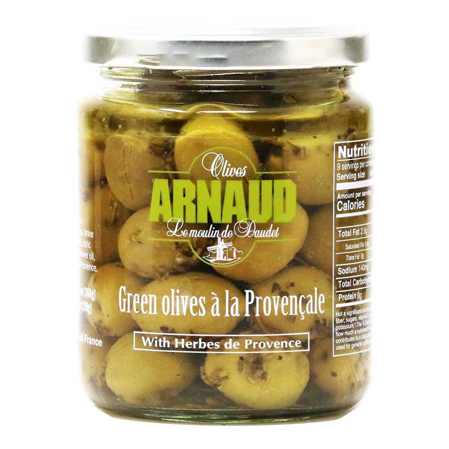 Arnaud - Whole Green Olives w/Herbs of Provence, 9.2oz