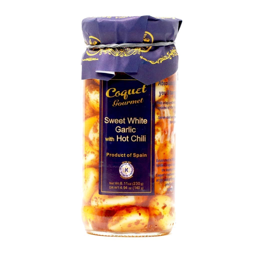 Coquet - Sweet White Garlic Cloves with Hot Pepper, 8.7oz