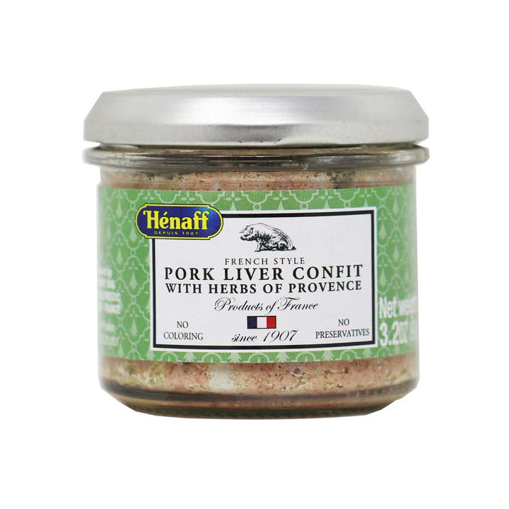 Henaff French Pork Liver Confit with Herbs of Provence, 90g Jar