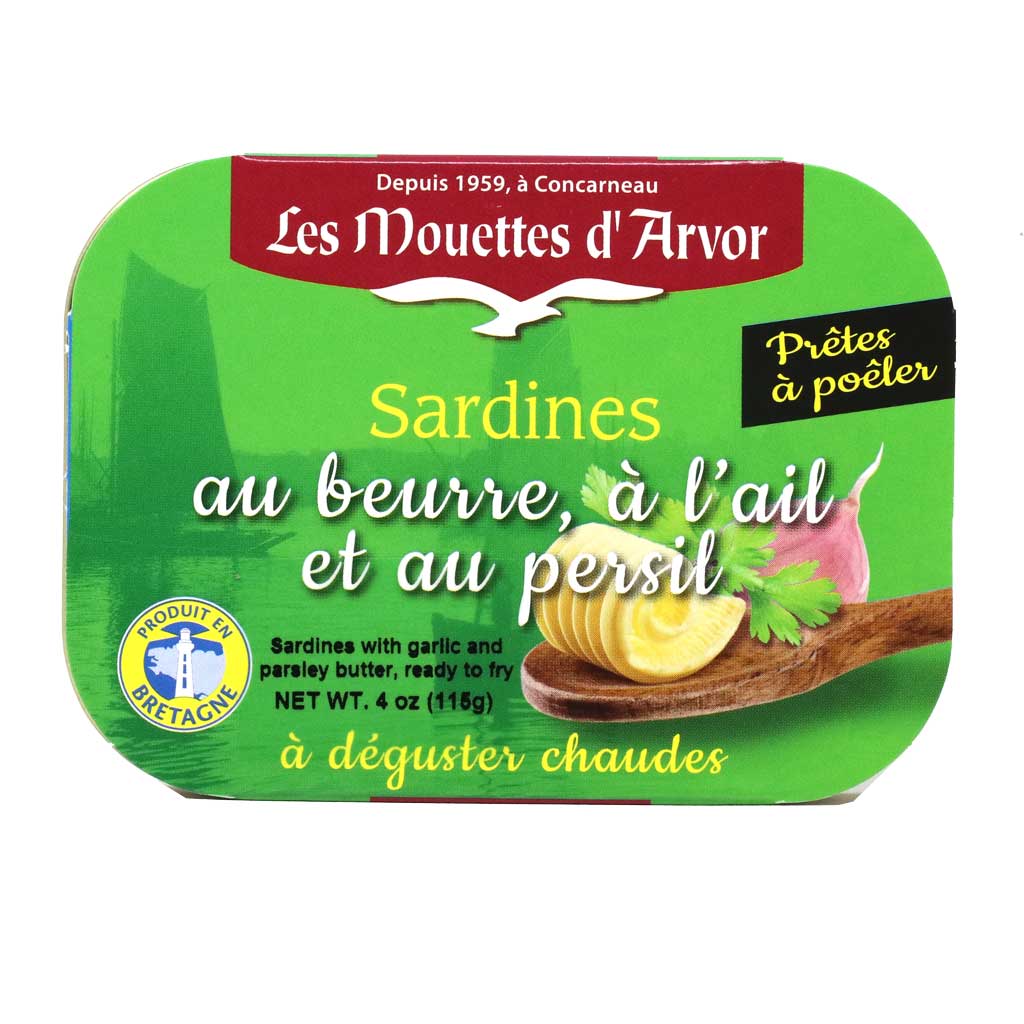 Mouettes d'Arvor Sardines In Butter With Garlic And Parsley 115g