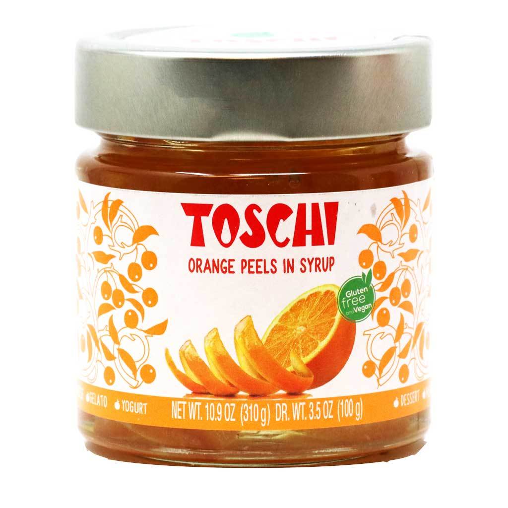 Toschi - Orange Peel Slices in Heavy Syrup, 10.9oz Jar