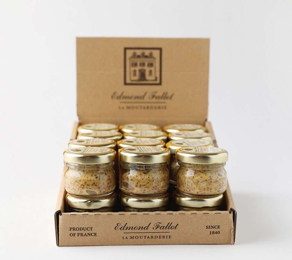 Fallot - Display Mini 1oz Jars Old Fashioned Mustards, 24x1oz