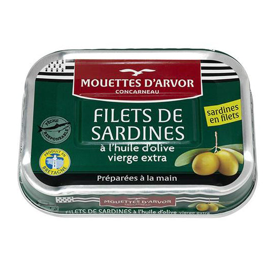 Mouettes d'Arvor - Sardines Fillets in Olive Oil, 100g (3.5 oz)