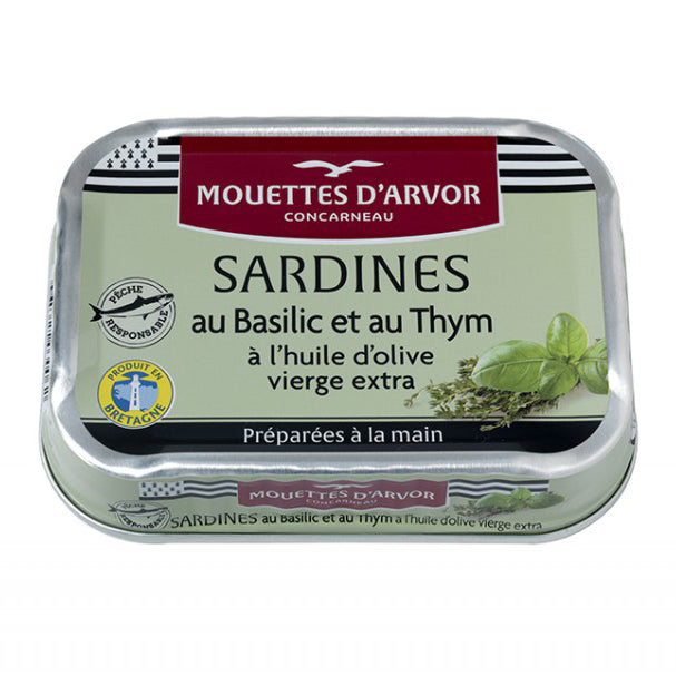 Mouettes d'Arvor - Sardines with Basil and Thyme, 115g